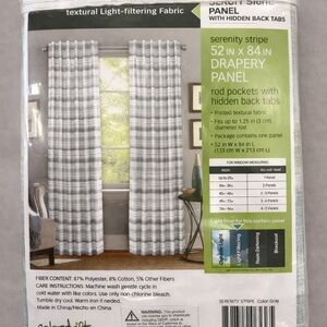 Colordrift Serenity Stripe Curtain Panel 52x84 Gray Light Filtering Rod Pocket